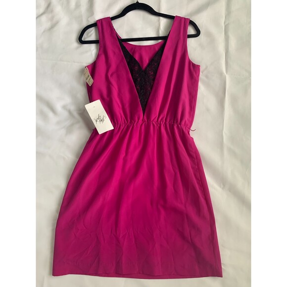 Guess Dresses & Skirts - VTG Y2K GUESS Lace Dress Women's 4 Purple Fusia Party Bright Sleeveless NWT